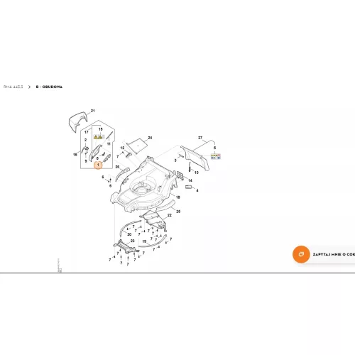 Stihl Felfogó RM 443.3, RM 443.3 T, RM 443.3 V, RM 448.3 T, RM 448.3 V, RM 453.3 T, RM 453.3 V Fűnyíróhoz