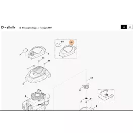   Stihl Burkolat felső része RM 4.0 R, RM 4 RT, RM 650 T, RM 650 V Fűnyíróhoz