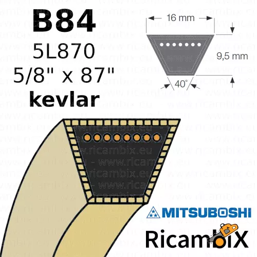 Ékszíj 5L 870 – 16 × 9 mm, 2209,8 mm külső hossz