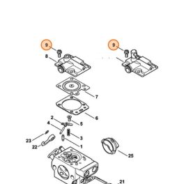   Stihl Csavar MS 270, MS 280, MS 290, MS 310, MS 340, MS 341, MS 362, MS 440, MS 640, MS 650 Láncfűrészhez, FS 560C Fűkaszához