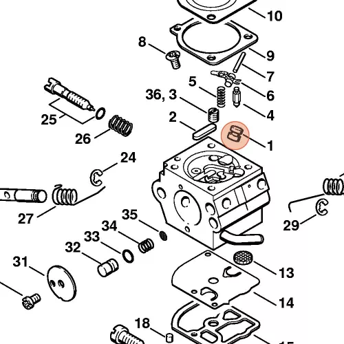 Stihl Szelepfúvóka 019 T Láncfűrészhez