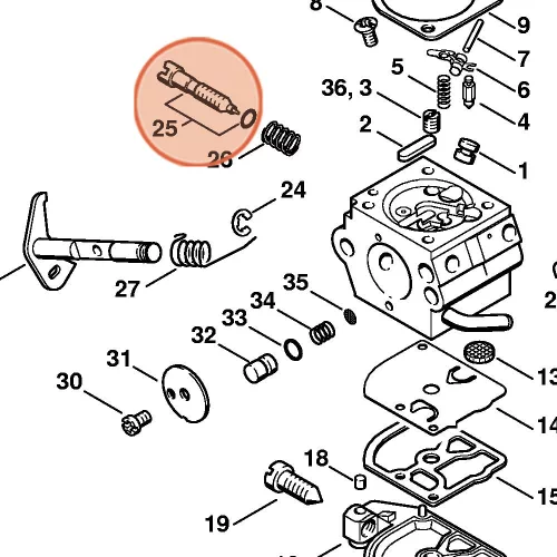 Stihl Üresjárati állítócsavar 019 T Láncfűrészhez