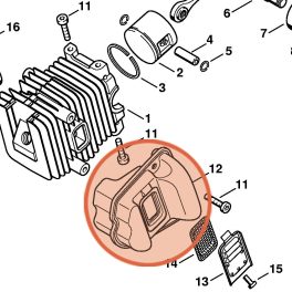 Stihl Kipufogó MS 190 T , 019 T Láncfűrészhez