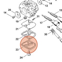   Stihl Zárófedél MS 181, MS 211, MS 231, MS 241, MS 271, MS 291, MS 400 Láncfűrészhez, FS 260, FS 251, FS 261, FS 261 C-E, FS 351-L, FS 460, 411 C-EM, FS 461 Fűkaszához