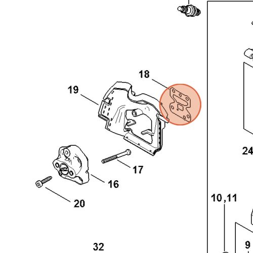 Stihl Tömítés MS 182, MS 172, MS 212 Láncfűrészhez
