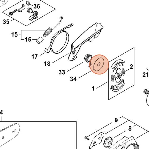 Stihl Fedőtárcsa MS 182, MS 172, MS 212 Láncfűrészhez