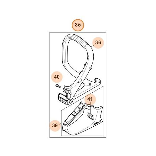 Stihl Fogantyúház MS 182, MS 172, MS 212 Láncfűrészhez