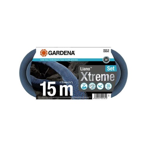 Gardena Liano™ Xtreme textil tömlő készlet, 13 mm (1/2"), 35 bar, 15 m/tekercs