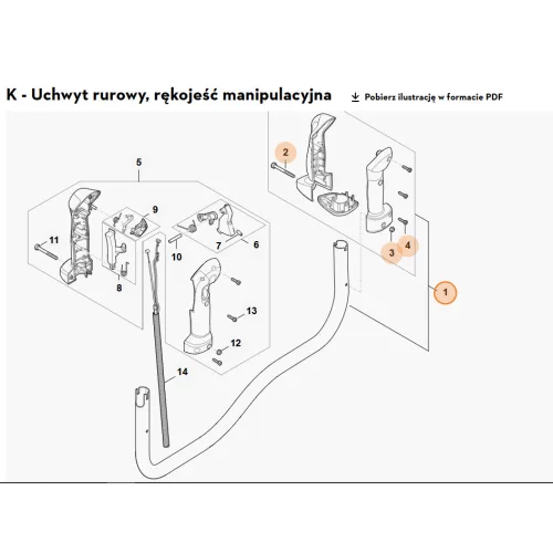 Stihl Fogantyúcső Stihl FS 261 Fűkaszához