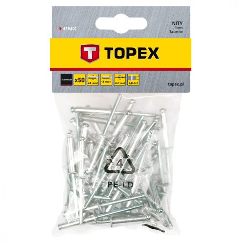 TOPEX POPSZEGECS 4.0X8 50 db.