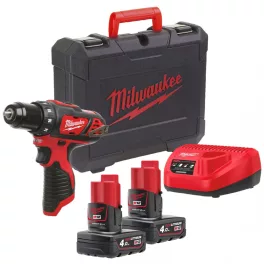   Milwaukee M12 BDD-402C akkus szuperkompakt fúró-csavarozó (2 x 4.0 Ah Li-ion akkuval)