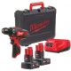 Milwaukee M12 BDD-402C akkus szuperkompakt fúró-csavarozó (2 x 4.0 Ah Li-ion akkuval)