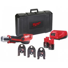   Milwaukee M12 HPT-202C TH-KIT FORCELOGIC™ akkus szuperkompakt hidraulikus prés (2 x 2.0 Ah Li-ion akkuval)
