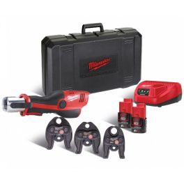   Milwaukee M12 HPT-202C U-KIT FORCELOGIC™ akkus szuperkompakt hidraulikus prés (2 x 2.0 Ah Li-ion akkuval)