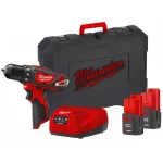 Milwaukee M12 BDD-152C akkus szuperkompakt fúró-csavarozó (2 x 1.5 Ah Li-ion akkuval)