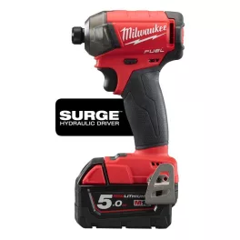   Milwaukee M18 FQID-502X FUEL™ SURGE™ akkus szénkefe nélküli hidraulikus ütvecsavarozó 1/4" hatszög meghajtással (2 x 5.0 Ah Li-ion akkuval)