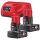 Milwaukee M12 NRG-402 akkumulátor és töltő szett