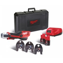  Milwaukee M12 HPT-202C V-KIT2 FORCELOGIC™ akkus szuperkompakt hidraulikus prés (2 x 2.0 Ah Li-ion akkuval)