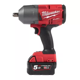   Milwaukee M18 FHIWP12-502X FUEL™ akkus nagy nyomatékú ütvecsavarozó ütközőcsappal, 1/2" négyszög meghajtással (2 x 5.0 Ah Li-ion akkuval)