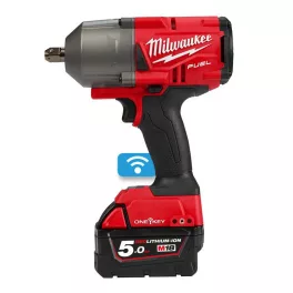   Milwaukee M18 ONEFHIWF12-502X akkus ONE-KEY™ FUEL™ nagy nyomatékú ütvecsavarozó biztosítógyűrűvel, 1/2" négyszög meghajtással (2 x 5.0 Ah Li-ion akkuval)