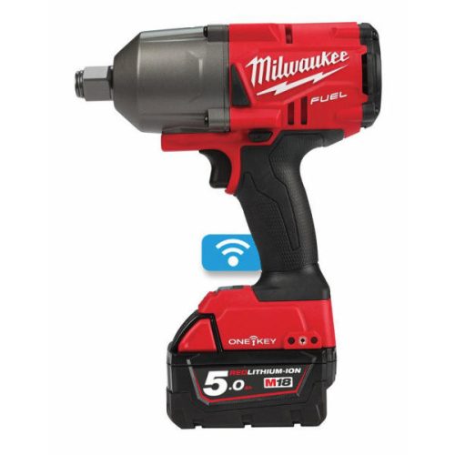 Milwaukee M18 ONEFHIWF34-502X akkus ONE-KEY™ FUEL™ nagy nyomatékú ütvecsavarozó biztosítógyűrűvel, 3/4" négyszög meghajtással (2 x 5.0 Ah Li-ion akkuval)