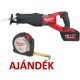 Milwaukee M18 FSX-121C FUEL™ akkus SUPER SAWZALL™ szénkefe nélküli szablyafűrész (1 x 12.0 Ah Li-ion akkuval) + AJÁNDÉK fémházas mérőszalag