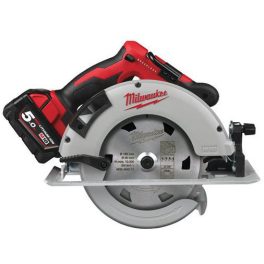   Milwaukee M18 BLCS66-502X akkus szénkefe nélküli körfűrész fához és műanyaghoz (2 x 5.0 Ah Li-ion akkuval)