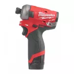 Milwaukee M12 FQID-202X FUEL™ SURGE™ akkus szénkefe nélküli hidraulikus ütvecsavarozó 1/4" hatszög meghajtással (2 x 2.0 Ah Li-ion akkuval)
