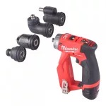 Milwaukee M12 FDDXKIT-202X FUEL™ akkus levehető tokmányú szénkefe nélküli fúró-csavarozó (2 x 2.0 Ah Li-ion akkuval)