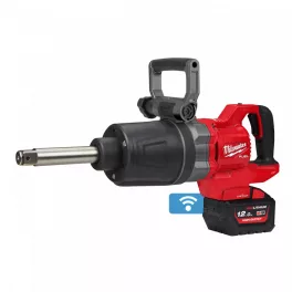   Milwaukee M18 ONEFHIWF1D-121C akkus ONE-KEY™ FUEL™ nagy nyomatékú D-fogantyús ütvecsavarozó biztosítógyűrűvel, 1" négyszög meghajtással (1 x 12.0 Ah Li-ion akkuval)