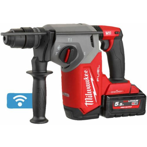 Milwaukee M18 ONEFHX-552X akkus ONE-KEY™ FUEL™ szénkefe nélküli SDS-plus fúró-vésőkalapács (2 x 5.5 Ah Li-ion akkuval) 