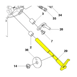   Husqvarna Tengely komplett - 445 Mark II, 450 láncfűrészhez