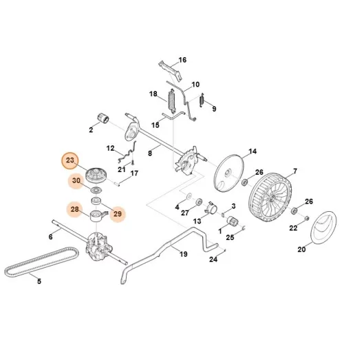 Stihl Komplett ékszíjtárcsa RM 448.3 V, RM 453.3 V Fűnyíróhoz