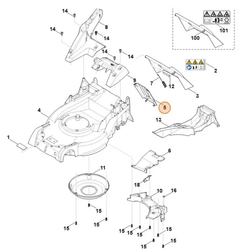 Stihl Burkolat RM 650 T, RM 650 V, RM 650 VE, RM 650.1 VE Fűnyíróhoz