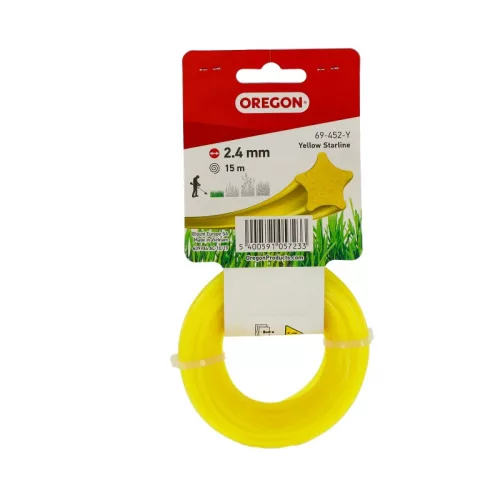 Damil 2.4mm csillag Oregon  15m sárga akasztóval