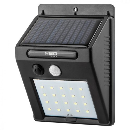 NEO Napelemes fali reflektor 20 SMD LED 200lum, mozgásérzékelő