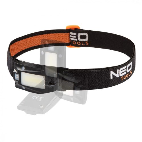 NEO Fejlámpa, tölthető USB 180lum COB LED + mozgásérzékelővel