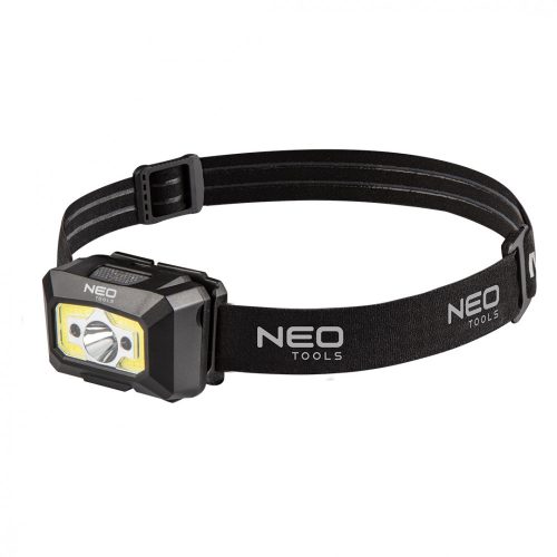 NEO Fejlámpa, tölthető, USB, 250 lm, COB LED + mozgásérzékelővel