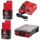 Milwaukee 2 x M12 B3 + 1 x M12-18 FC + 1 x PACKOUT™ rendszerező doboz, közepes