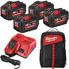   Milwaukee 4 x M18 HB12 + 1 x M12-18 FC + 1 x alacsony profilú hátizsák