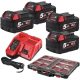 Milwaukee 4 x M18 B5 + 1 x M12-18 FC + 1 x PACKOUT™ vékony rendszerező