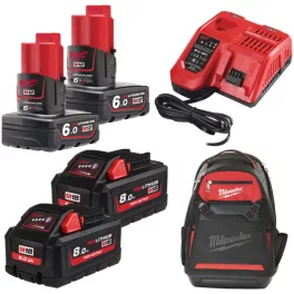   Milwaukee 2 x M12 B6 + 2 x M18 HB8 + 1 x M12-18 FC + 1 x szerszámtartó hátizsák