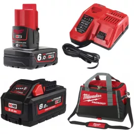   Milwaukee 1 x M12 B6 + 1 x M18 HB8 + 1 x M12-18 FC + 1 x PACKOUT™ zárt szerszámtáska, 50 cm