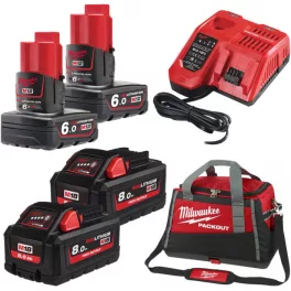   Milwaukee 2 x M12 B6 + 2 x M18 HB8 + 1 x M12-18 FC + 1 x PACKOUT™ zárt szerszámtáska, 50 cm