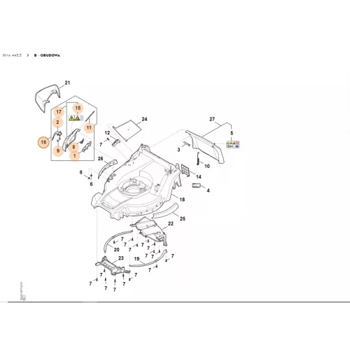 Stihl Csappantyú RM 443.3, RM 443.3 T, RM 443.3 V Fűnyíróhoz