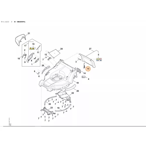 Stihl Húzórugó RM 443.3, RM 443.3 T, RM 443.3 V, RM 448.3 T, RM 448.3 V, RM 453.3 T, RM 453.3 V Fűnyíróhoz