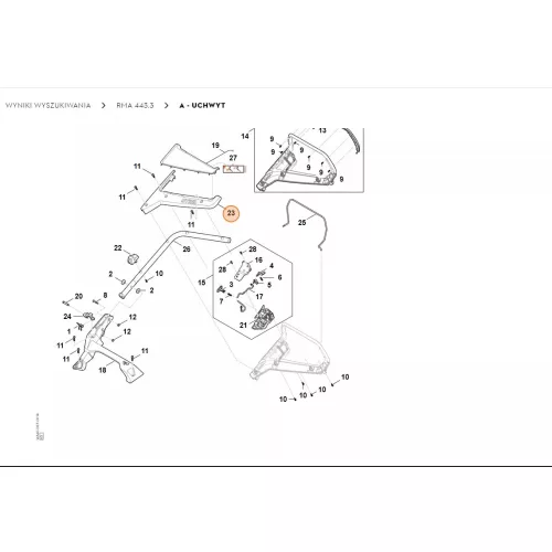 Stihl Fedél RM 443.3, RM 443.3 T, RM 443.3 V, RM 448.3 T, RM 448.3 V, RM 453.3 T, RM 453.3 V Fűnyíróhoz