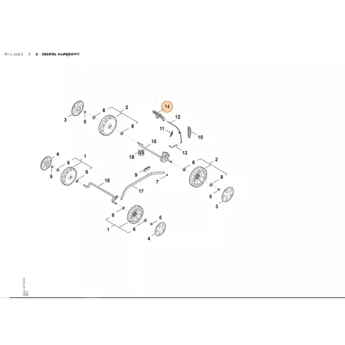 Stihl Kioldókar RM 443.3, RM 443.3 T, RM 443.3 V, RM 448.3 T, RM 448.3 V, RM 453.3 T, RM 453.3 V Fűnyíróhoz
