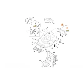   Stihl Csappantyú RM 443.3, RM 443.3 T, RM 443.3 V, RM 448.3 T, RM 448.3 V Fűnyíróhoz