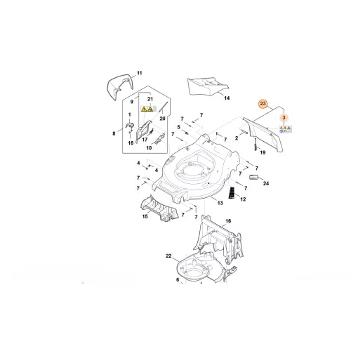 Stihl Csappantyú RM 443.3, RM 443.3 T, RM 443.3 V, RM 448.3 T, RM 448.3 V Fűnyíróhoz